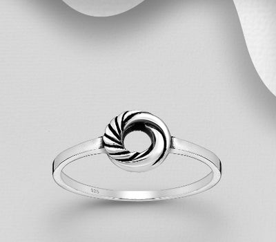 Malın səhifəsinə keç 925 Sterling Silver Oxidized Spiral Ring