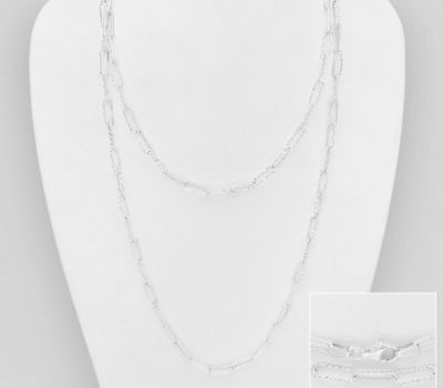 Malın səhifəsinə keç ITALIAN DELIGHT - 925 Sterling Silver Link Necklace, 3 mm Wide. Made in Italy