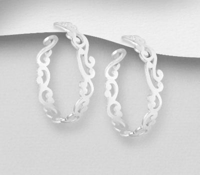 Malın səhifəsinə keç 925 Sterling Silver Hoop Earrings