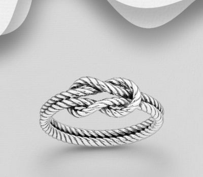 Malın səhifəsinə keç 925 Sterling Silver Oxidized Knot Ring