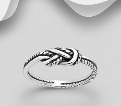 Malın səhifəsinə keç 925 Sterling Silver Oxidized Knot Ring