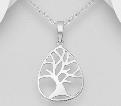 Malın səhifəsinə keç 925 Sterling Silver Tree Of Life Pendant, Plating With Pure Silver And E-Coat