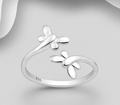Malın səhifəsinə keç 925 Sterling Silver Adjustable Dragonfly Ring