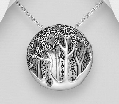 Malın səhifəsinə keç 925 Sterling Silver Tree of Life Pendant, Decorated with Colored Enamel