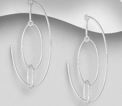 Malın səhifəsinə keç 925 Sterling Silver Circle Links Push-Back Earrings