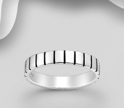 Malın səhifəsinə keç 925 Sterling Silver Band Ring, 4 mm Wide.