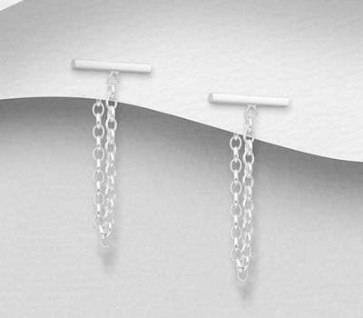 Malın səhifəsinə keç 925 Sterling Silver Push-Back Bar Earrings