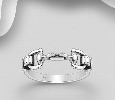 Malın səhifəsinə keç 925 Sterling Silver Oxidized Horse Snaffle Ring