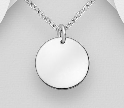 Malın səhifəsinə keç 925 Sterling Silver Engravable Circle Tag Pendant