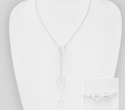 Malın səhifəsinə keç 925 Sterling Silver Arrow and Heart Necklace