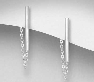 Malın səhifəsinə keç 925 Sterling Silver Tube Push-back Earrings