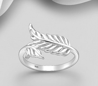 Malın səhifəsinə keç 925 Sterling Silver Leaf Ring