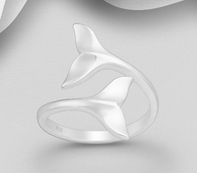 Malın səhifəsinə keç 925 Sterling Silver Adjustable Whale Tail Ring