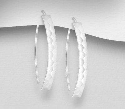 Malın səhifəsinə keç 925 Sterling Silver Hammered Hoop Earrings