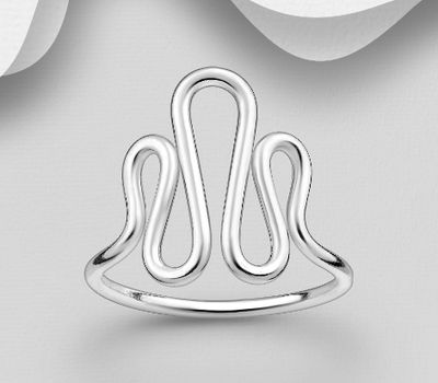 Malın səhifəsinə keç 925 Sterling Silver Wavy Ring