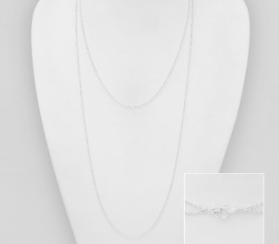 Malın səhifəsinə keç Long, Two Layers, 925 Sterling Silver Necklace