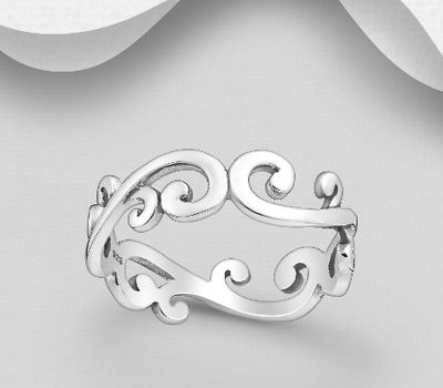 Malın səhifəsinə keç 925 Sterling Silver Oxidized Swirl Ring