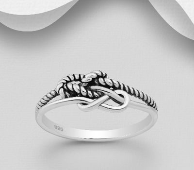 925 Sterling Silver Oxidized Knot Ring