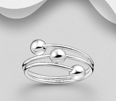 925 Sterling Silver Wrap Ball Ring