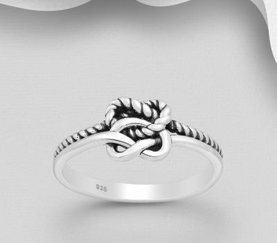 925 Sterling Silver Oxidized Knot Ring