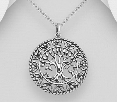 925 Sterling Silver Oxidized Tree Of Life Pendant