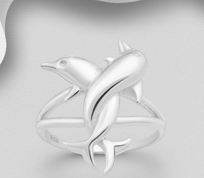 925 Sterling Silver Dolphin Ring