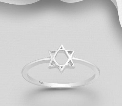 925 Sterling Silver Star Of David Ring