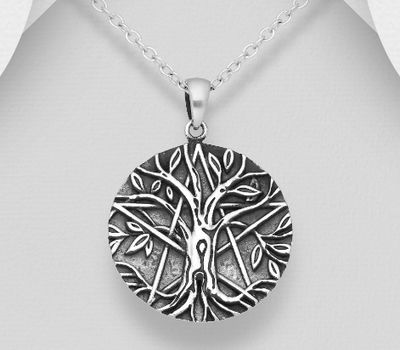 925 Sterling Silver Oxidized Tree Of Life Pendant