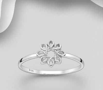 925 Sterling Silver Celtic Flower Ring