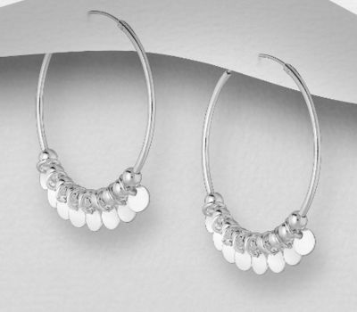 Malın səhifəsinə keç 925 Sterling Silver Hoop Earrings