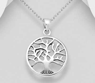 Malın səhifəsinə keç 925 Sterling Silver Oxidized Tree Of Life Pendant