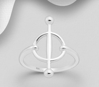 Malın səhifəsinə keç 925 Sterling Silver Circle and Bar Ring