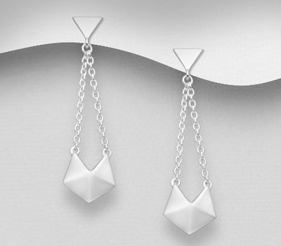 925 Sterling Silver Triangle Push-Back Earrings