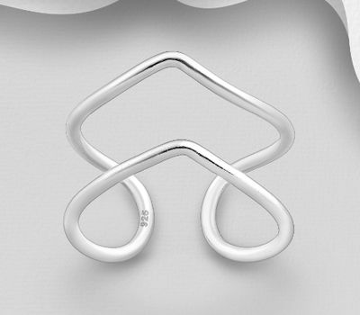 Malın səhifəsinə keç 925 Sterling Silver Chevron Cuff Ring