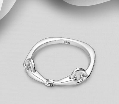 925 Sterling Silver Horse Snaffle Ring