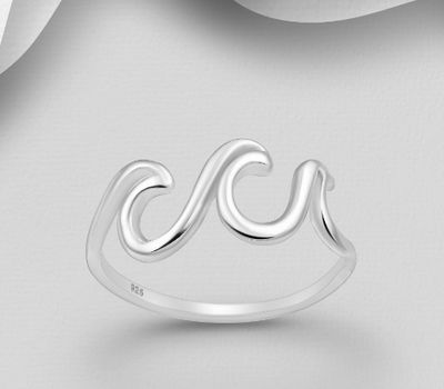 Malın səhifəsinə keç 925 Sterling Silver Wave Ring