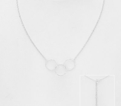 925 Sterling Silver Circle and Links Necklace