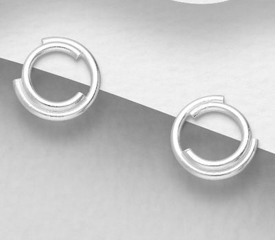 925 Sterling Silver Circle Push-Back Earrings