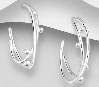 925 Sterling Silver Ball Push-Back Earrings