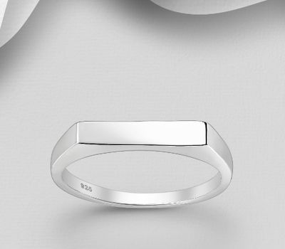 925 Sterling Silver Engravable Bar Ring