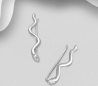 925 Sterling Silver Snake Ear Pins