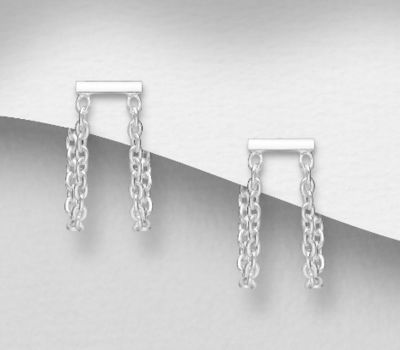 Malın səhifəsinə keç 925 Sterling Silver Push-Back Earrings, Plating WithPure Silver And E-Coat
