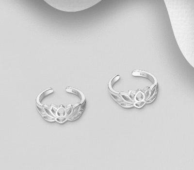 925 Sterling Silver Lotus Ear Cuffs