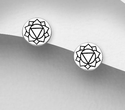 925 Sterling Silver Solar Plexus Chakra Push-Back Earrings