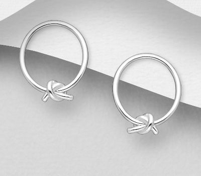 Malın səhifəsinə keç 925 Sterling Silver Knot Push-Back Earrings