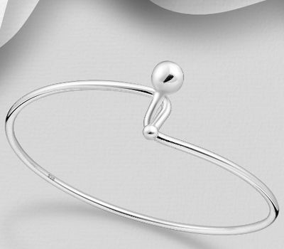 925 Sterling Silver Ball Bangle