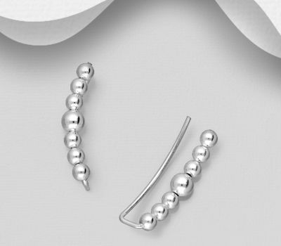 925 Sterling Silver Ball Ear Pins