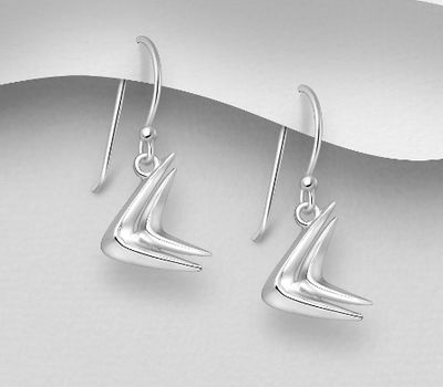 Malın səhifəsinə keç 925 Sterling Silver Boomerang Hook Earrings