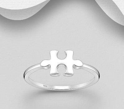 925 Sterling Silver Jigsaw Ring