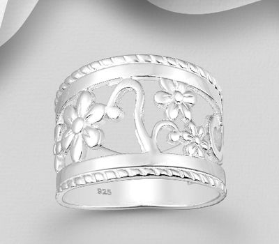 Malın səhifəsinə keç 925 Sterling Silver Flower Ring